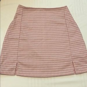 RARE pink plaid brandy melville skirt CARA SKIRT